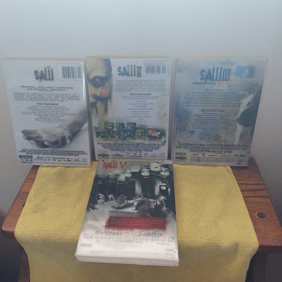 Lot Of 4 Dvds Saw 1,2,3,5 Pre-Owned Tested Working Great Condition Good Movies - Picture 2 of 2